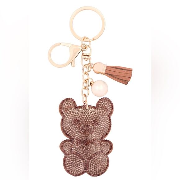 NWT Teddy Bear Rhinestone Keychain - Picture 1 of 2